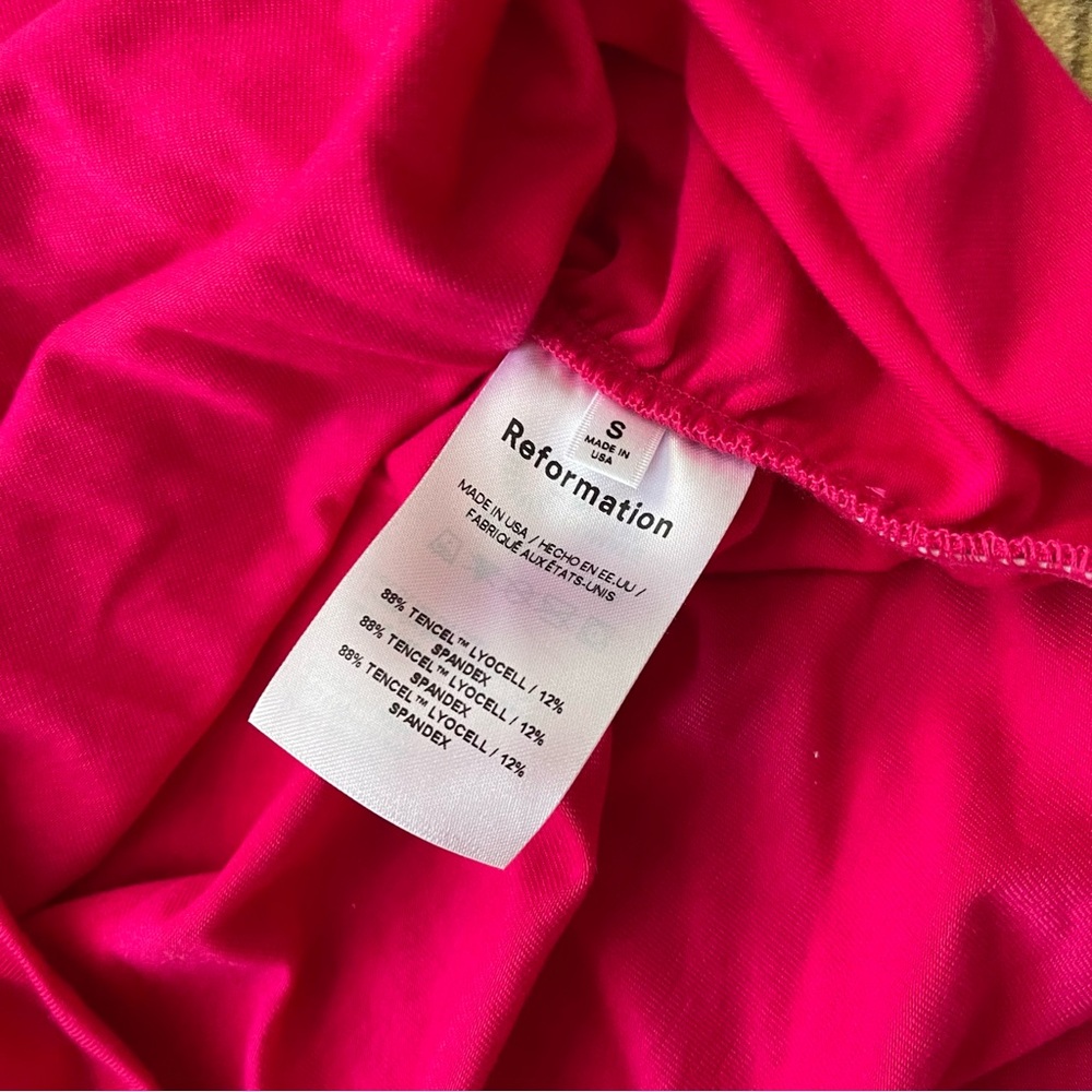 Reformation Ruched Pink Dress NWT - Picture 7 of 9